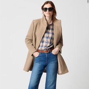 J. Crew Factory City Coat in camel; women’s size 4.